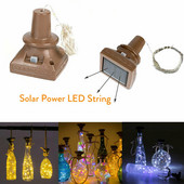 Svjetla za vinske boce na solarni pogon 10 20 LED svjetiljke od bakrenog pluta Mini bakrene svjetiljke za vinske boce s dekoracijom od pluta Vjenčanje