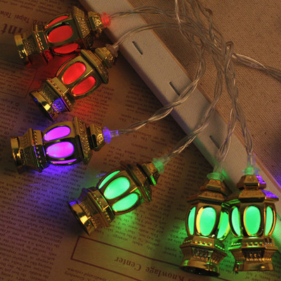 Ramadano dekoracijos Mėnulio žvaigždės LED lemputė Eid Mubarako šviesos styginiai namų islamo musulmonų Hajj Kareem Eid Al Adha žibintų dekoravimui