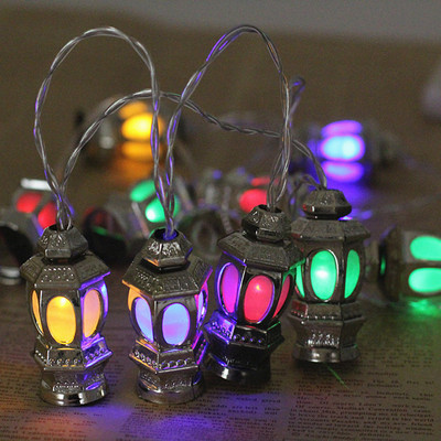 Ramadano dekoracijos Mėnulio žvaigždės LED lemputė Eid Mubarako šviesos styginiai namų islamo musulmonų Hajj Kareem Eid Al Adha žibintų dekoravimui