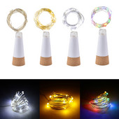 LED vīna pudeļu apgaismojums ar korķi, USB uzlādējams vīna pudeļu apgaismojums 2M 20 LED korķa gaismas vara stieple DIY zvaigžņotās pasaku gaismas