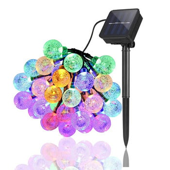 String Light Solar LED Lights Outdoor Crystal Bubble Ball Globe 8 Modes Αδιάβροχο φωτιστικό για Χριστουγεννιάτικη διακόσμηση πάρτι κήπου