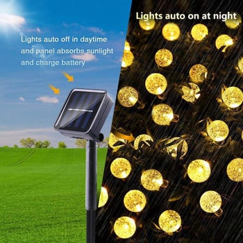 String Light Solar LED Lights Outdoor Crystal Bubble Ball Globe 8 Modes Αδιάβροχο φωτιστικό για Χριστουγεννιάτικη διακόσμηση πάρτι κήπου