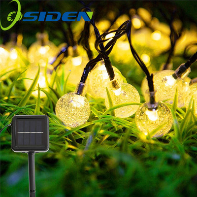 Solárne LED svetlá s krištáľovou guľou, 8 režimov, vodotesná lampa na záhradnú párty, vianočnú dekoráciu
