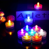 Vandeniui atsparus 12 arbatos žibintų rinkinys, veikiantis su baterijomis LED arbatinės žvakės povandeninė žvakių lempa, skirta vestuviniams fontanų vazoms, žuvų bako dekoravimui