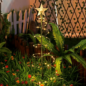 Φορητά ηλιακά φωτάκια χορδών χριστουγεννιάτικου δέντρου Αδιάβροχα ηλιακά LED χριστουγεννιάτικα φωτάκια σπιράλ για διακόσμηση πάρτι διακοπών στο σπίτι