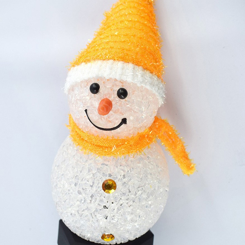 Karácsonyi táj napelemes fénydekoráció rajzfilm hóember gyepfény kültéri kerti világítás napelemes fény kreatív LED földi lámpa