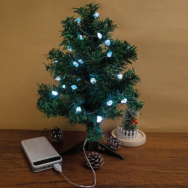 30LED Fairy Lights krištolo styginių lempa USB/baterija maitinama natūralių krištolinių akmenų girliandų sodo kalėdinė puošmena