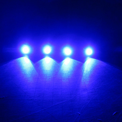 (4) Μπλε LED Light Boat Silver Αδιάβροχο κατάστρωμα 12v για Enzo Malibu Wakesetter MasterCraft X Underwater JetSki Aquatrax R-12X