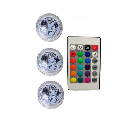 24 billentyűs távirányítós merülő könnyű teamécses víz alatti lámpa IP68 vízálló esküvői váza úszómedence akvárium dekorációhoz