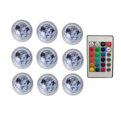 24 billentyűs távirányítós merülő könnyű teamécses víz alatti lámpa IP68 vízálló esküvői váza úszómedence akvárium dekorációhoz