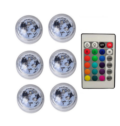 24 billentyűs távirányítós merülő könnyű teamécses víz alatti lámpa IP68 vízálló esküvői váza úszómedence akvárium dekorációhoz