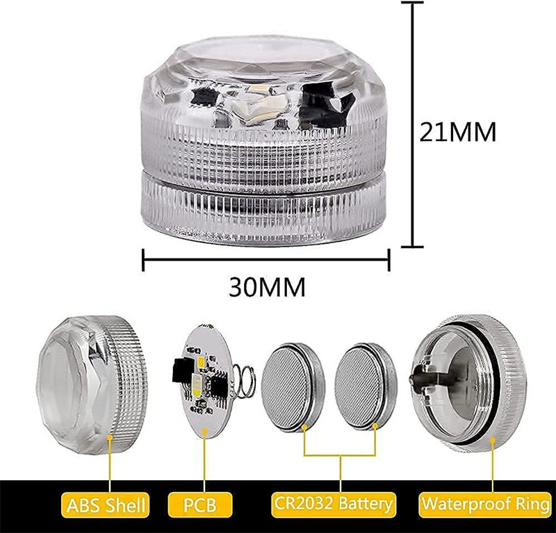 24 billentyűs távirányítós merülő könnyű teamécses víz alatti lámpa IP68 vízálló esküvői váza úszómedence akvárium dekorációhoz