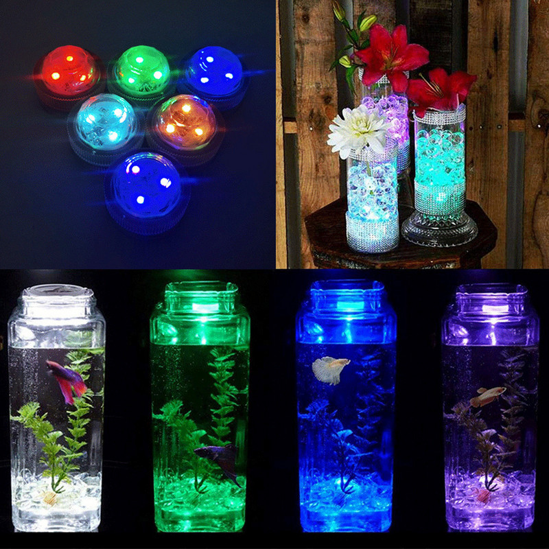 24 billentyűs távirányítós merülő könnyű teamécses víz alatti lámpa IP68 vízálló esküvői váza úszómedence akvárium dekorációhoz