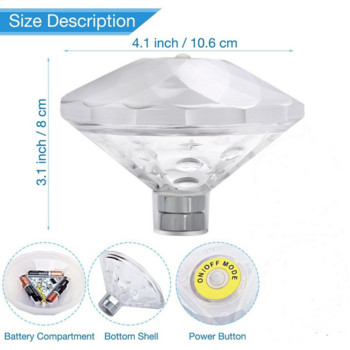 Φωτιστικό LED Disco Light Πισίνας Αδιάβροχο LED Batter Power Multi Color Changing Water Drift Lamp Floating Light Security