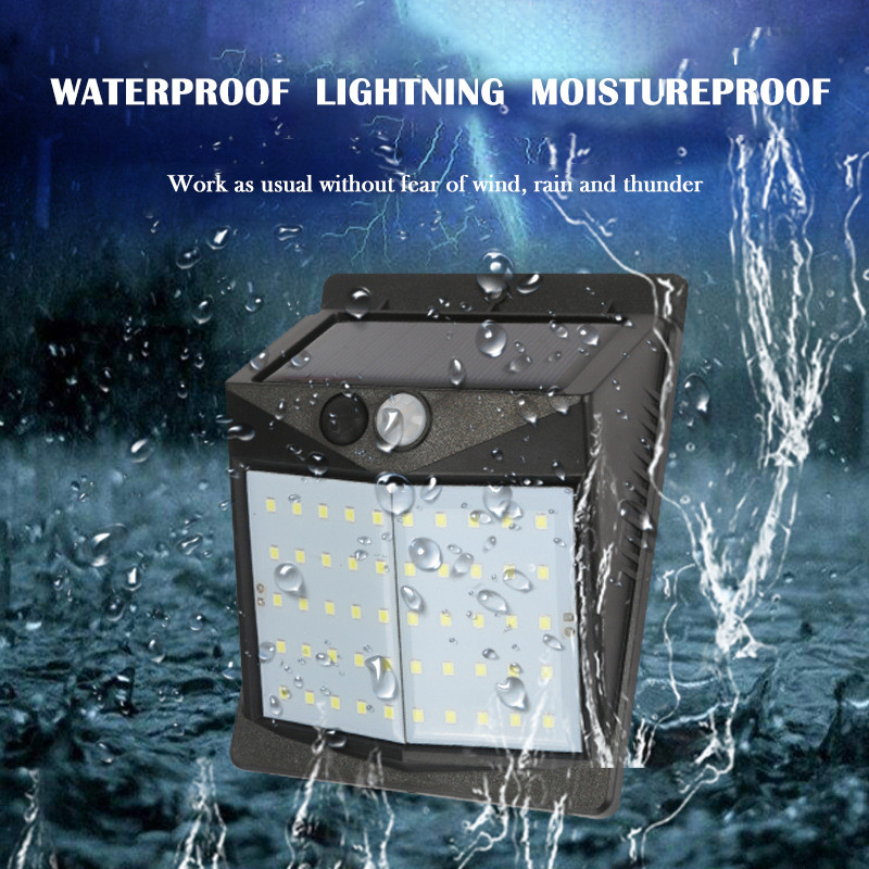 50LED sienas āra apgaismojums Saules ielu lampa Īpaši spilgts krēslas līdz rītausmai kustības sensors IP65 ūdensizturīgs PIR sensors Garden