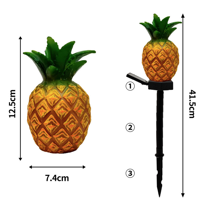Āra LED saules gaisma ananāsu grīdas apgaismojums opuncija Ziemassvētku rotājumi zāliena gaisma Dārza ainava Ūdensizturīgs