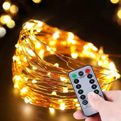 Távirányító Fairy Lights USB LED füzér lámpák kültéri vízálló füzér távirányítóval karácsonyi parti kerti LEDLight