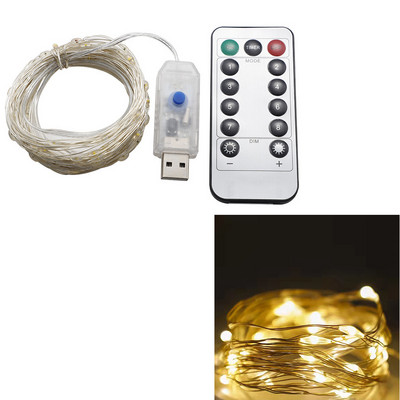 Távirányító Fairy Lights USB LED füzér lámpák kültéri vízálló füzér távirányítóval karácsonyi parti kerti LEDLight