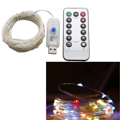 Távirányító Fairy Lights USB LED füzér lámpák kültéri vízálló füzér távirányítóval karácsonyi parti kerti LEDLight