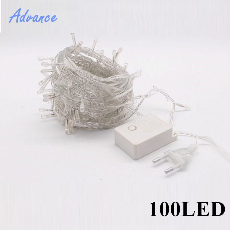 led Ziemassvētku gaismas vītne Gaismas 100 LED 10M Ziemassvētku gaismas āra Ziemassvētku rotājumi AC 110V 220V vates gaisma Deco