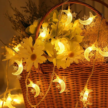 1,5M/6M LED Star Moon Φωτισμός νεωτερισμού Fairy Garland String Lights Eid al-Fitr Ραμαζάνι Φωτιστικό Εσωτερικού Διακοσμητικού Σπίτι γάμου