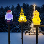 Solarna božićna vrtna svjetla Djed Mraz Snjegović Božićno drvce Dekor Vanjska vodootporna lampa za travnjak Dvorište Ulična staza Rasvjeta parka