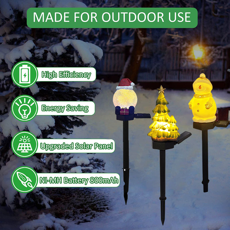 Saules Ziemassvētku dārza gaismas Ziemassvētku vecītis Sniegavīrs Ziemassvētku eglīšu dekors āra ūdensnecaurlaidīgs zāliena lampas pagalms Ielu celiņu parka apgaismojums