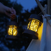 Lumină suspendată pentru grădină solară, în aer liber, rezistentă la apă, cu LED-uri, cu stele, pentru grădină