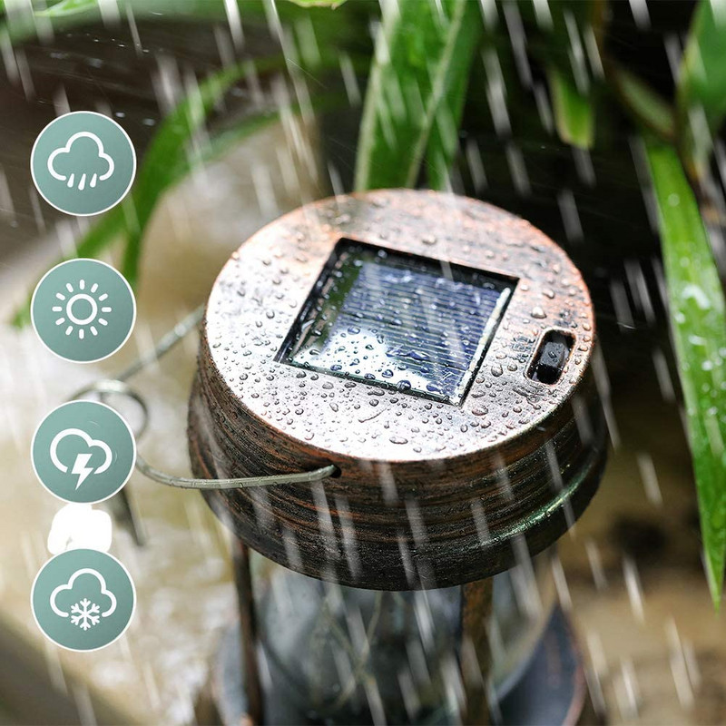 Lumină suspendată pentru grădină solară, în aer liber, rezistentă la apă, cu LED-uri, cu stele, pentru grădină