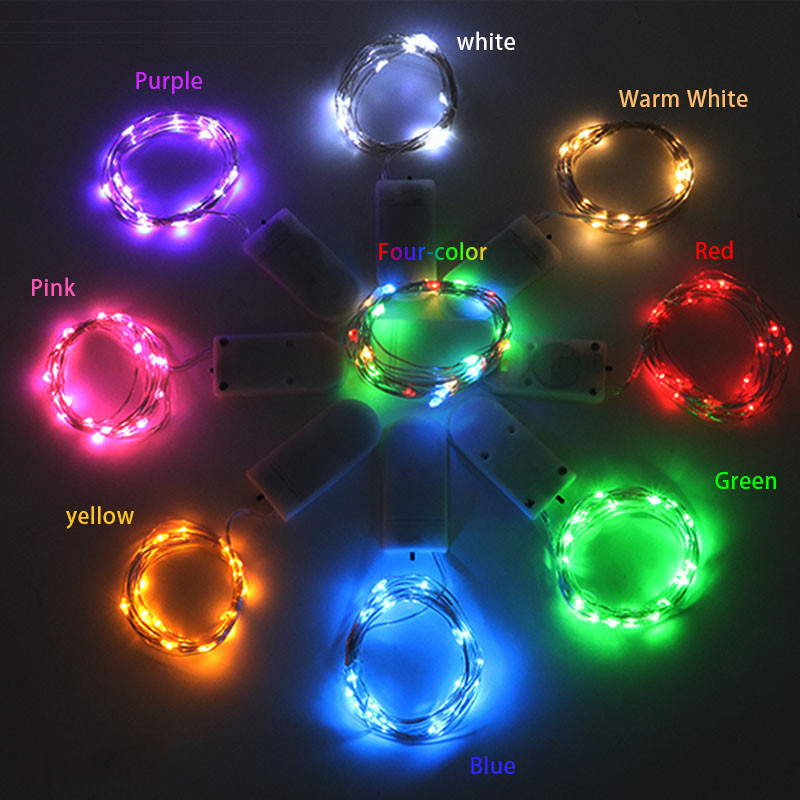 10db LED Fairy String Lights elemmel működő LED rézhuzalos lámpák kültéri vízálló palacklámpák hálószoba dekorációhoz