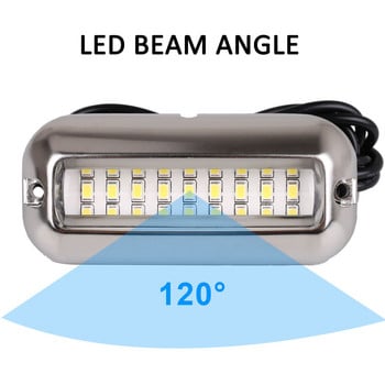 27 LED лампа за транец за лодка от неръждаема стомана Подводен понтонен морски кораб Аксесоари за лодки Светлина Водоустойчива морска светлина 3528