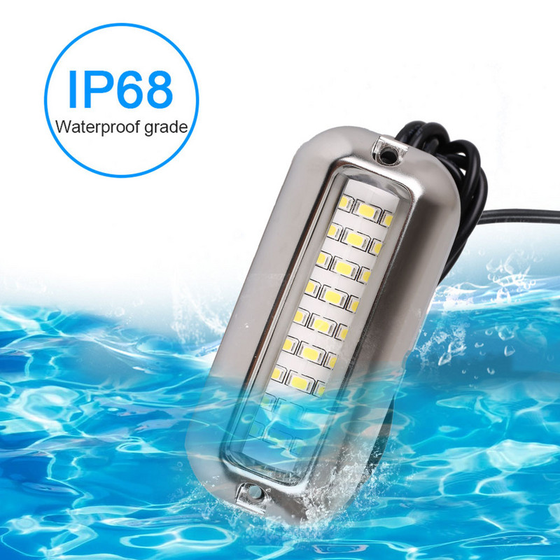 27 LED nerūsējošā tērauda laivas gaisma zemūdens pontona jūras kuģu laivas piederumi, ūdensnecaurlaidīgs jūras apgaismojums 3528