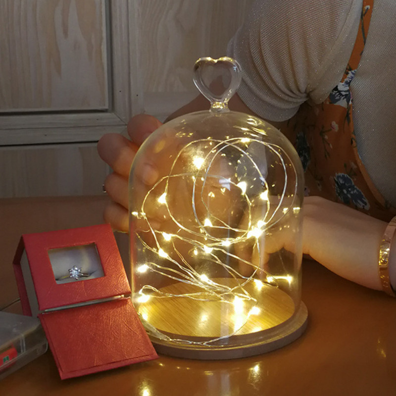1M Fényfüzér Gomb Elemdoboz Rézdrót Lámpás Házasság Virágok Torta Ajándékdoboz Karácsonyi Dekoráció Led Fénycsík