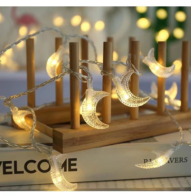 Holdcsillag LED fényfüzér Eid Mubarak dekoráció otthonra Ramadan Kareem muszlim iszlám dekoráció Hajj Mubarak Eid ajándékok Al Adha