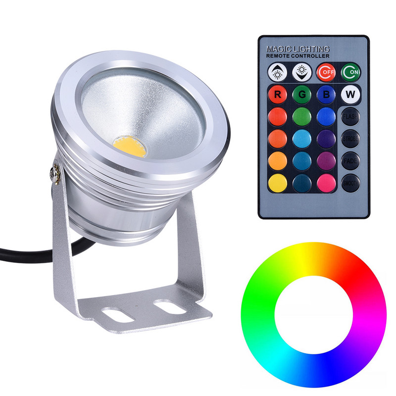 10 W veekindel RGB LED tuld veealuse purskkaevu basseini tiigi akvaariumi prožektori lambipirniga väliaia basseini valgusti