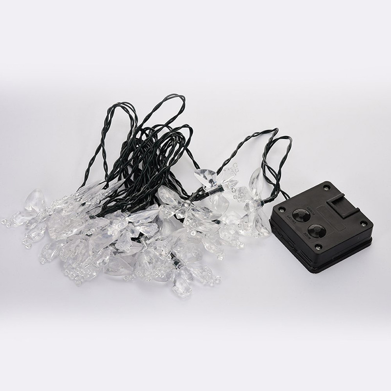 Lampă solară cu LED în formă de fluture, în aer liber, impermeabilă, ghirlandă de zâne, șir de lumini de Crăciun, nuntă, grădină cu lumină solară