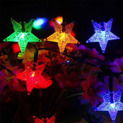 Žvaigždžių styginių lemputės, 10 m 8 režimų saulės energija maitinami „Twinkle Fairy“ žibintai, vandeniui atspari girlianda lauke, sodas, kraštovaizdžio Kalėdos