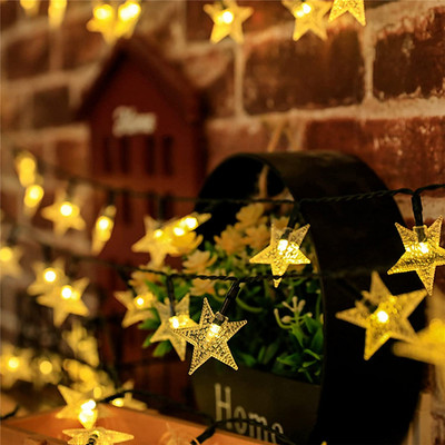 Žvaigždžių styginių lemputės, 10 m 8 režimų saulės energija maitinami „Twinkle Fairy“ žibintai, vandeniui atspari girlianda lauke, sodas, kraštovaizdžio Kalėdos