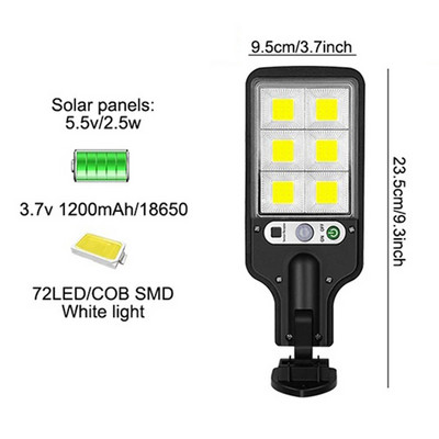 LED saules lampa āra dārza gaismas kustības sensora sienas lampa ielu lampas saules gaismas ainava āra apgaismojums dārza dekorēšana