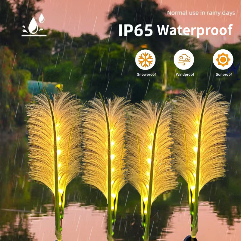 Saules dārza gaisma LED šķiedru optikas niedru gaismas āra ūdensnecaurlaidīgas ainavas lampas kāzu brīvdienu pasaku gaismas pagalma iekšpagalma dekors