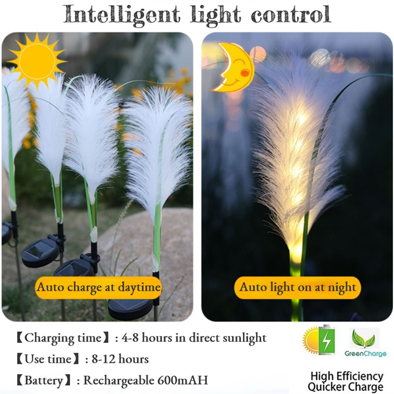 Saules dārza gaisma LED šķiedru optikas niedru gaismas āra ūdensnecaurlaidīgas ainavas lampas kāzu brīvdienu pasaku gaismas pagalma iekšpagalma dekors