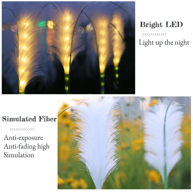 Saules dārza gaisma LED šķiedru optikas niedru gaismas āra ūdensnecaurlaidīgas ainavas lampas kāzu brīvdienu pasaku gaismas pagalma iekšpagalma dekors