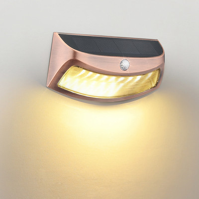 Āra saules sienas lampa ūdensnecaurlaidīga kustības sensora gaismas dārza dekoratīvās LED gaismas āra apgaismojums pagalma žogs ielas laterna