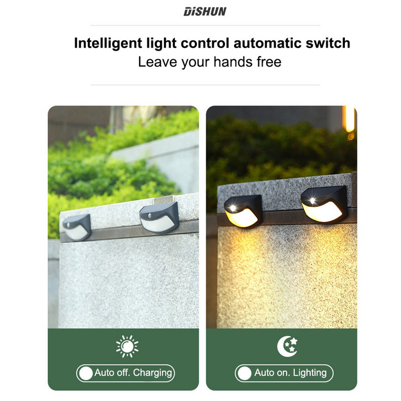 Āra saules sienas lampa ūdensnecaurlaidīga kustības sensora gaismas dārza dekoratīvās LED gaismas āra apgaismojums pagalma žogs ielas laterna