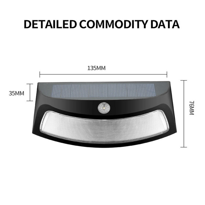 Āra saules sienas lampa ūdensnecaurlaidīga kustības sensora gaismas dārza dekoratīvās LED gaismas āra apgaismojums pagalma žogs ielas laterna