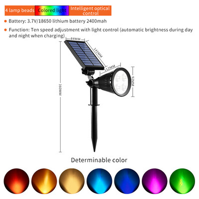 Napelemes spotlámpák kültéri szuper fényes, vízálló földi pázsit lámpa otthon kültéri udvari lámpa kerti dekorációs fa lámpa