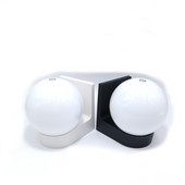 LED sieninis šviestuvas Moderni palėpės vila lauko verandos šviesa juoda balta kompiuterio bazė pieniškas akrilinis lempos gaubtas E27 rutuliniai lauko sieniniai šviestuvai