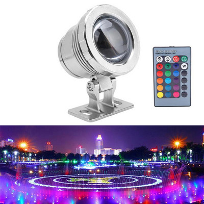 10W/20W RGB Led zemūdens gaisma Ūdensnecaurlaidīga IP65 strūklaka baseina dīķi akvārija tvertnes lampa 16 krāsu+ tālvadības pults prožektori