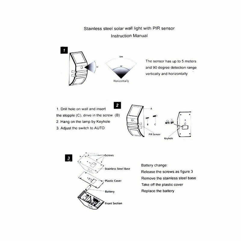 LED napelemes lámpa kültéri napelemes lámpa PIR mozgásérzékelős napenergiával működő vízálló fali lámpa kerti udvari ösvény díszítő lámpához