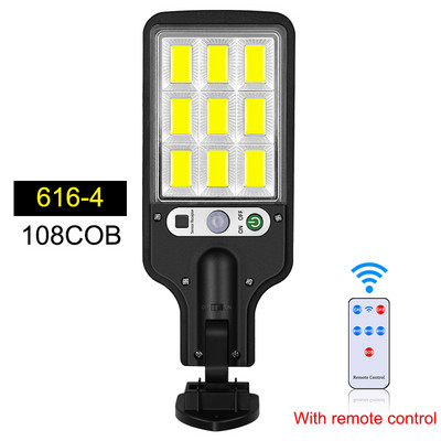 Saules gaisma 117 COB liela āra saules ūdensnecaurlaidīga ielas gaisma dārza infrasarkanā sensora kustības sensora viedā tālvadības pults gaisma